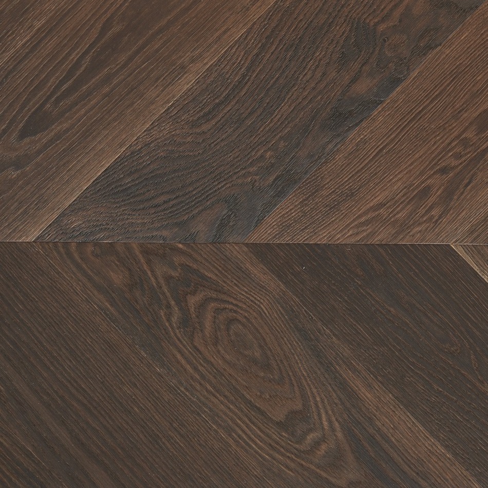 Artisan  Flooring - [Parquet Chevron Savoy Smoked Oak ]